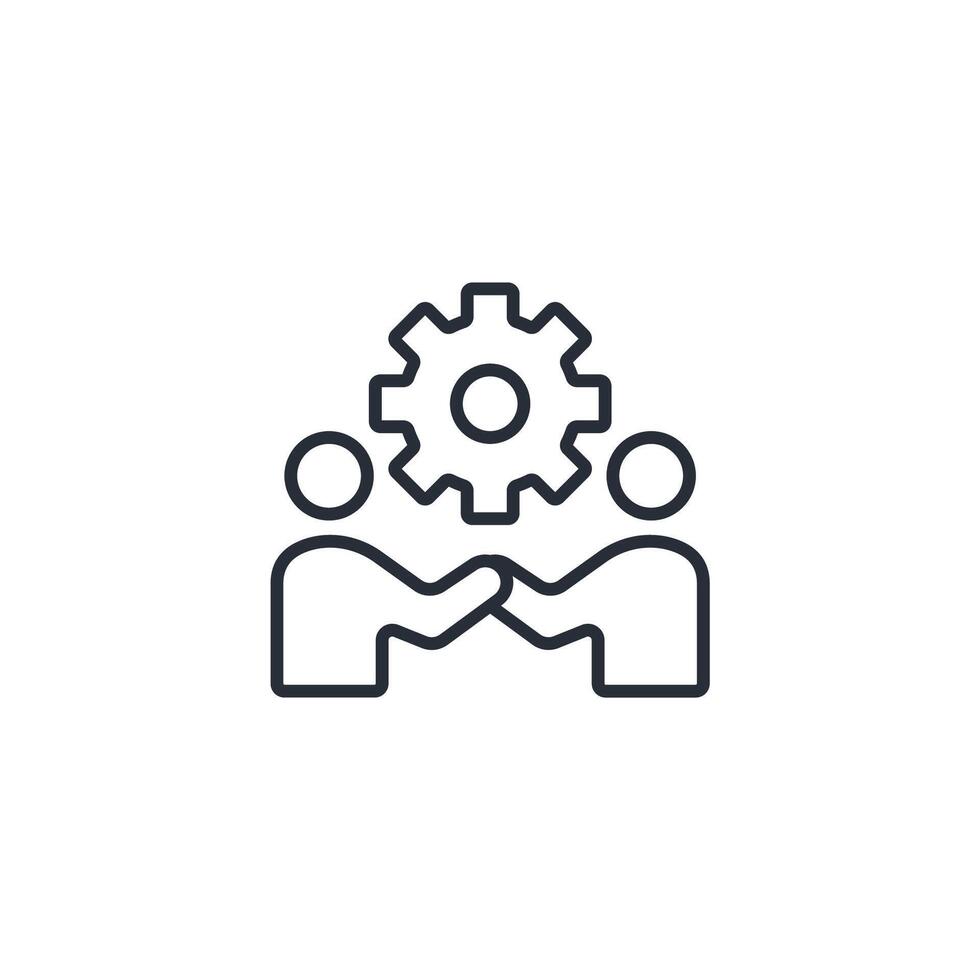 teamwork icon. .Editable stroke.linear style sign for use web design,logo.Symbol illustration. vector