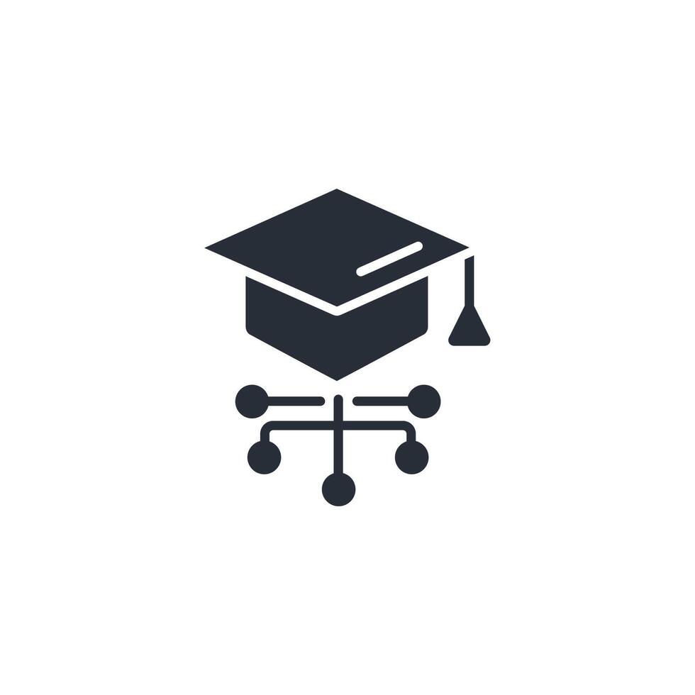 digital education icon. .Editable stroke.linear style sign for use web design,logo.Symbol illustration. vector
