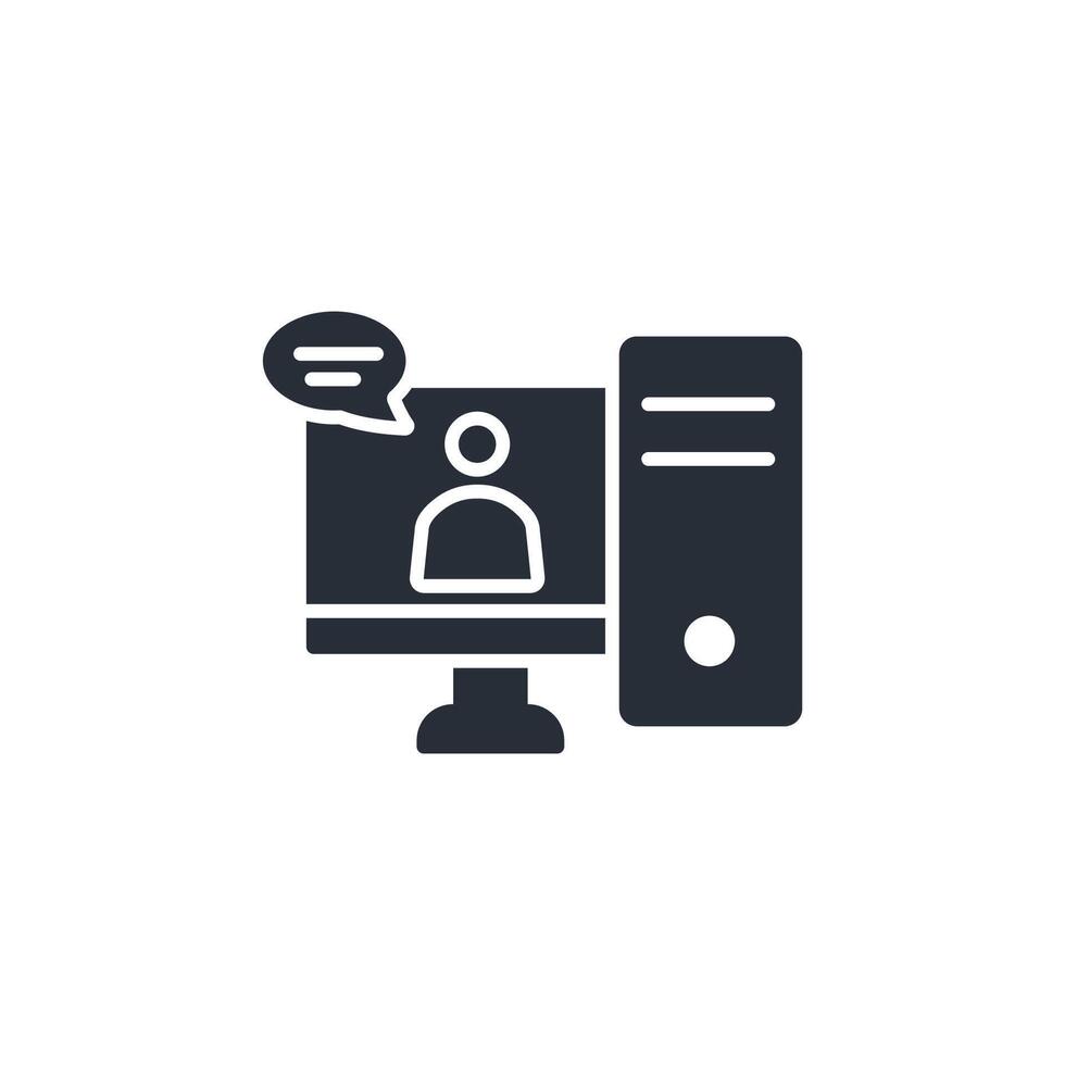 mentor online icon. .Editable stroke.linear style sign for use web design,logo.Symbol illustration. vector