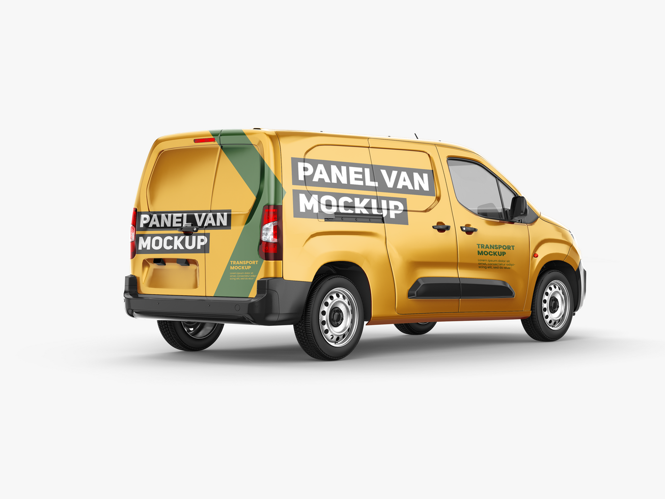 Panel Van Back side view Mockup psd