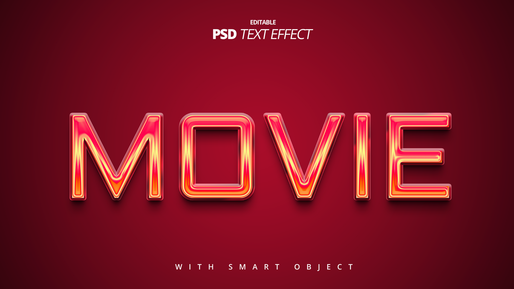 3d cinema movie game text effect editable template design psd