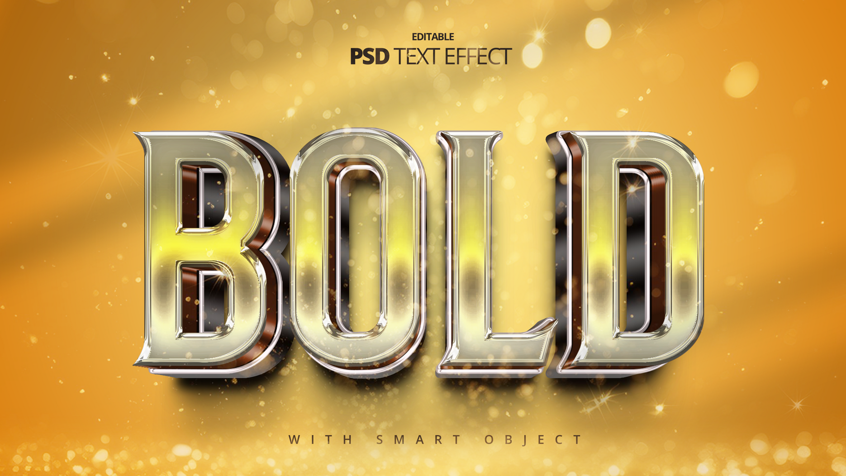 golden 3d text effect editable template design psd