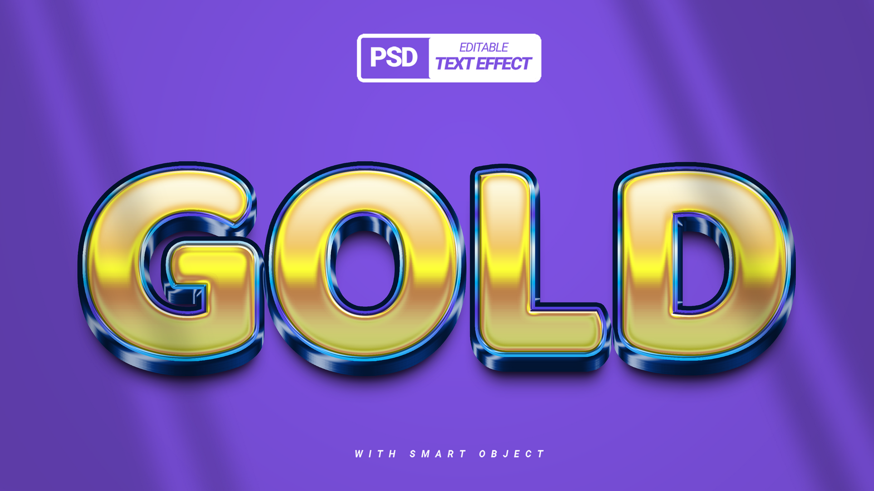 golden shiny 3d text effect design psd