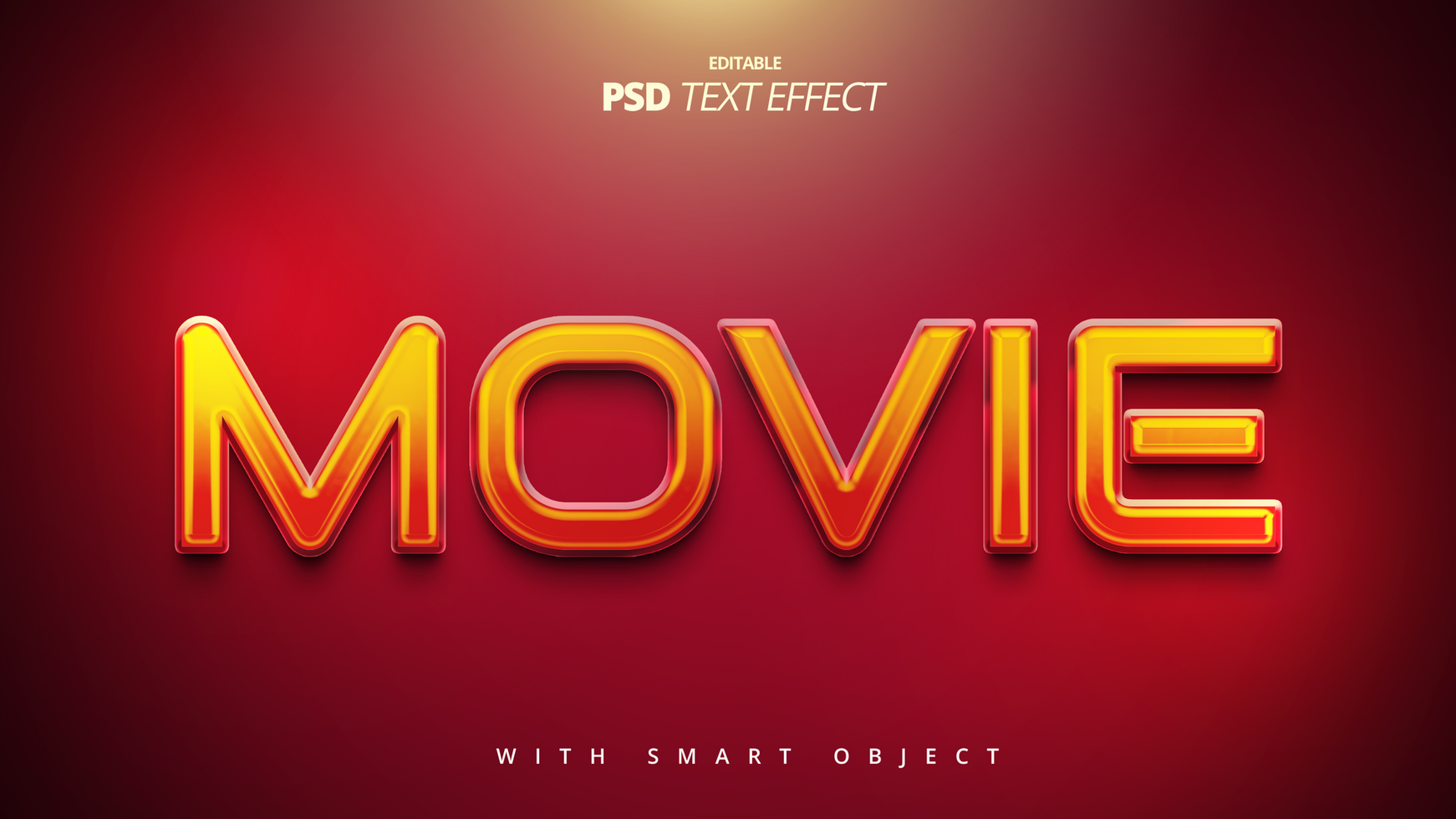 3d cinema movie game text effect editable template design psd