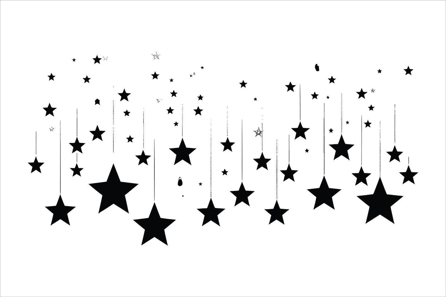 Stars Black and White illustration vector