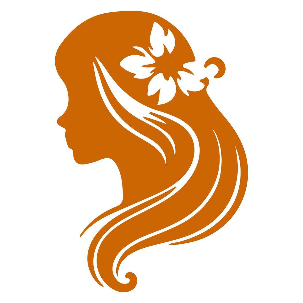 Set of luxury beauty woman hair style black logo design silhouette with white background vector