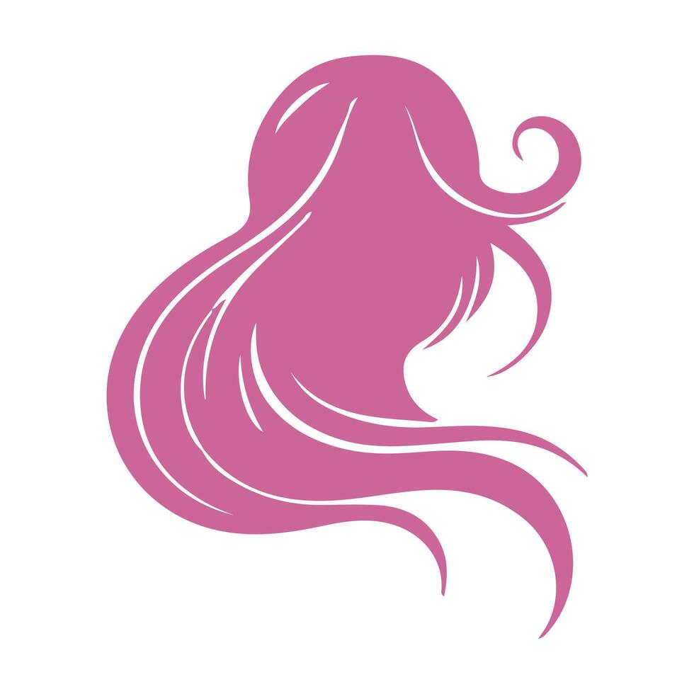Set of luxury beauty woman hair style black logo design silhouette with white background vector