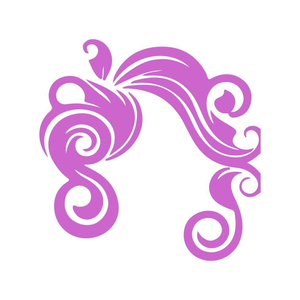 Set of luxury beauty woman hair style black logo design silhouette with white background vector