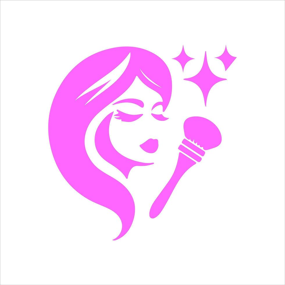 luxury beauty woman black logo design silhouette with white background vector
