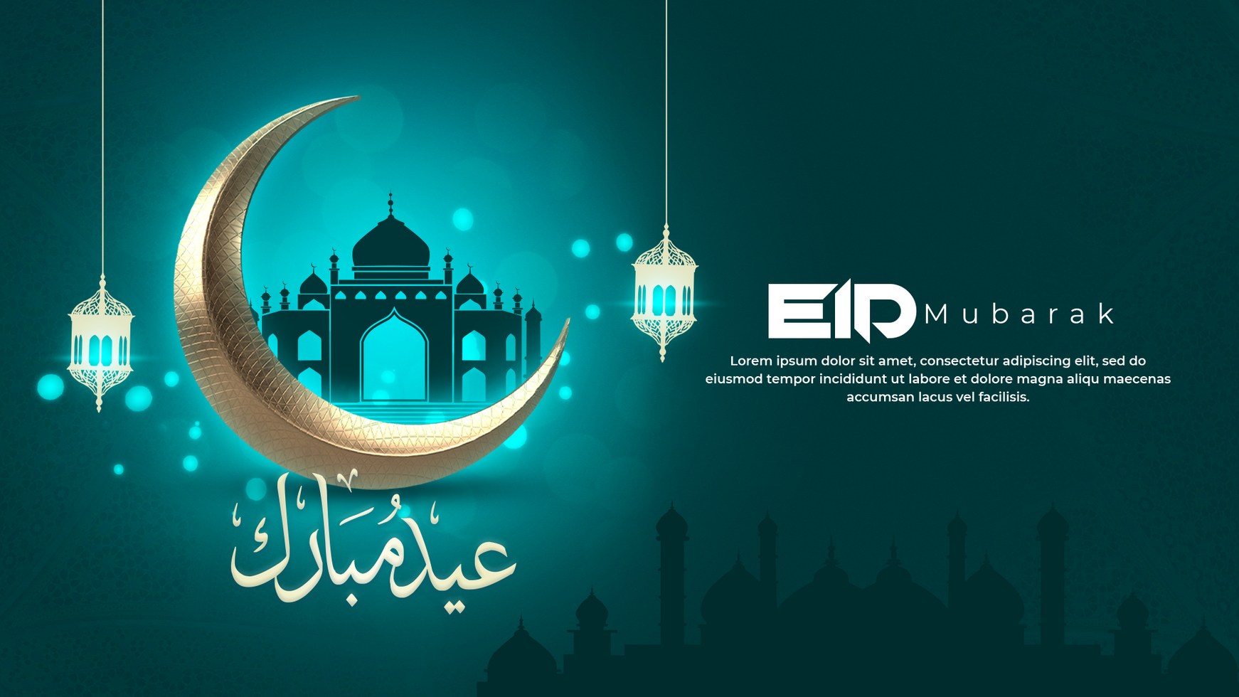 Eid mubarak and eid ul fitr web banner template psd