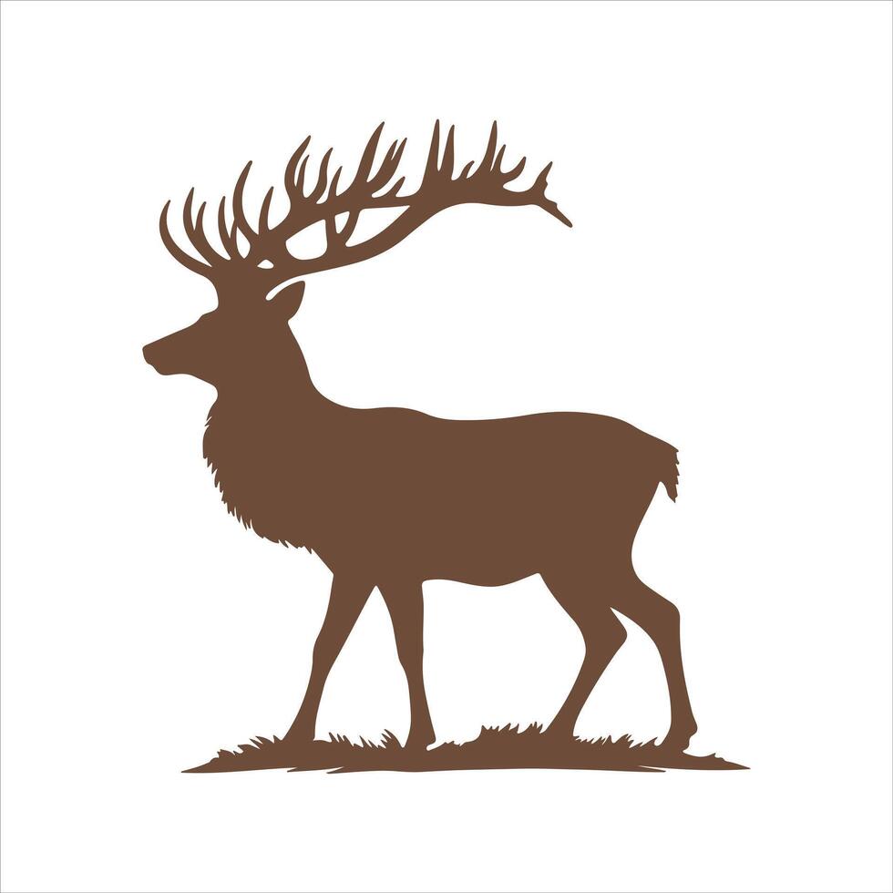 Black and white Deer on white background vector