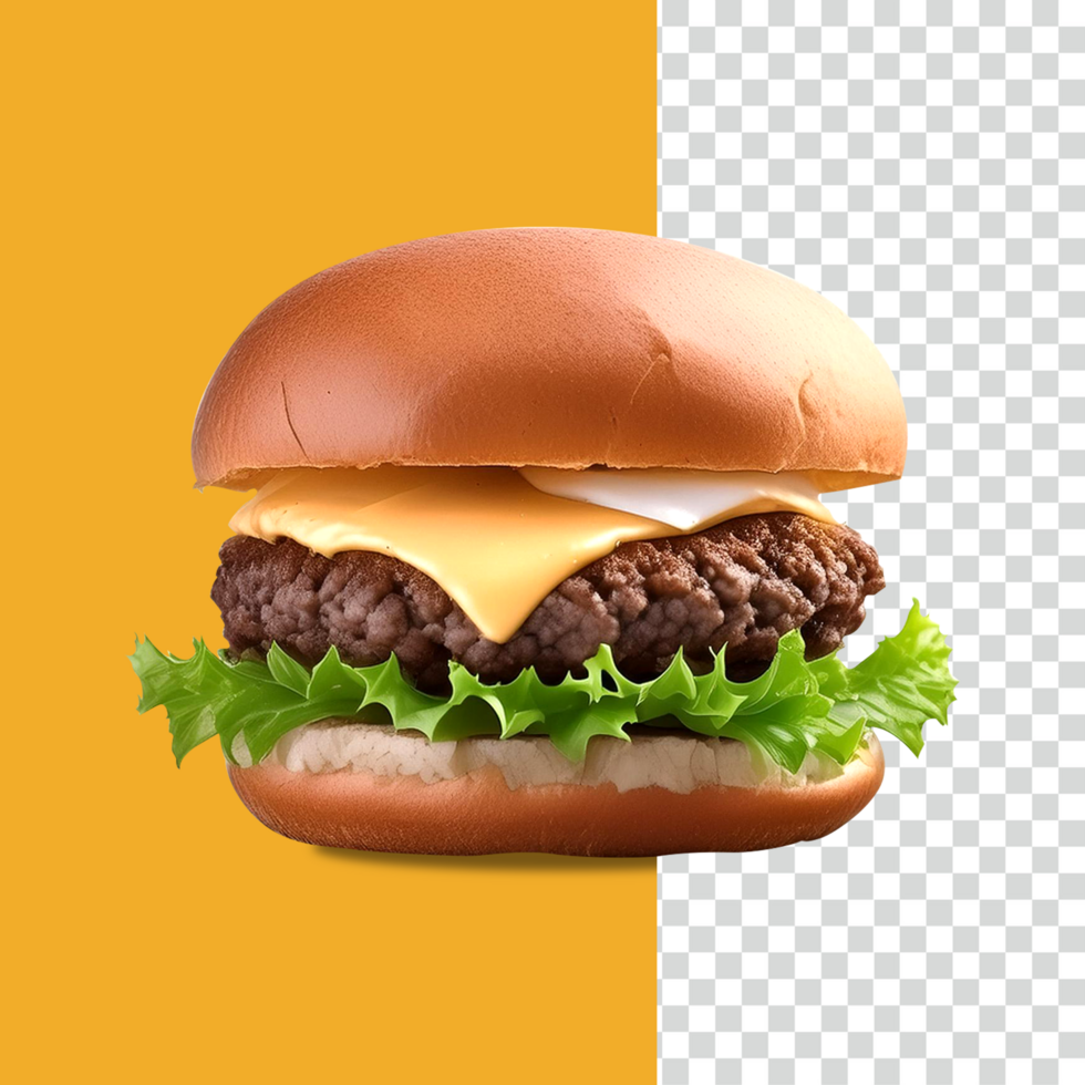 hamburger on transparent background ai-generated psd