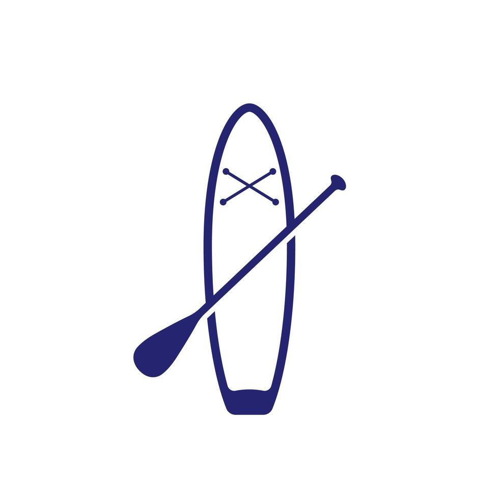 SUP board and a paddle icon vector