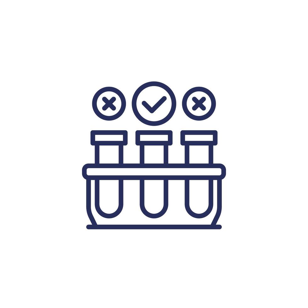 lab test line icon with test tubes vector
