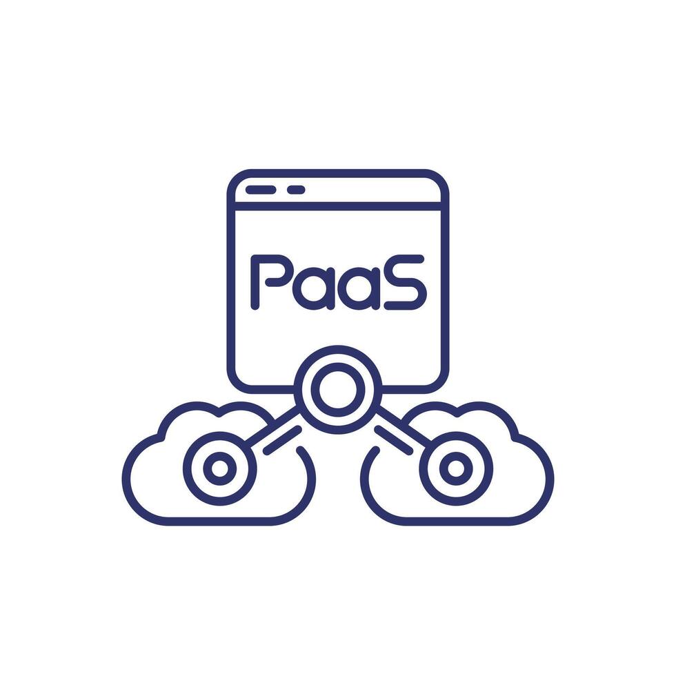 Paas line icon, Platform as a Service vector