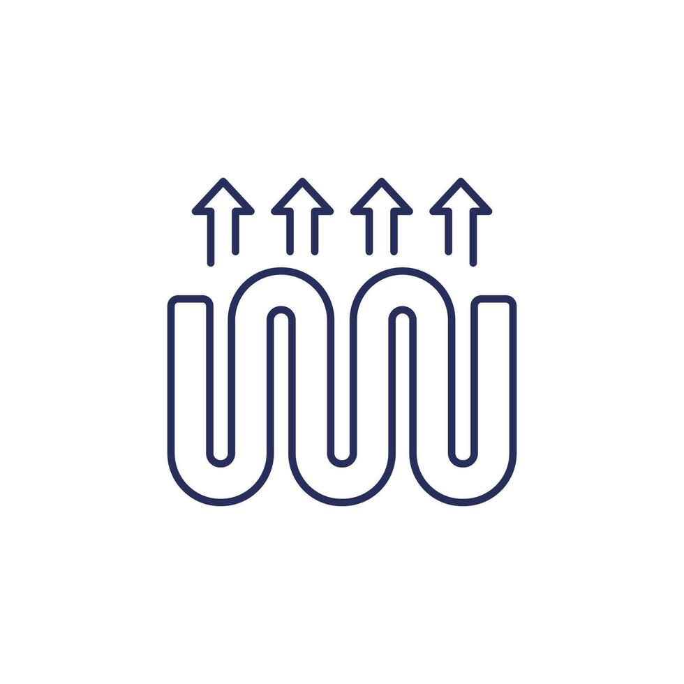 underfloor heating line icon with a pipe vector
