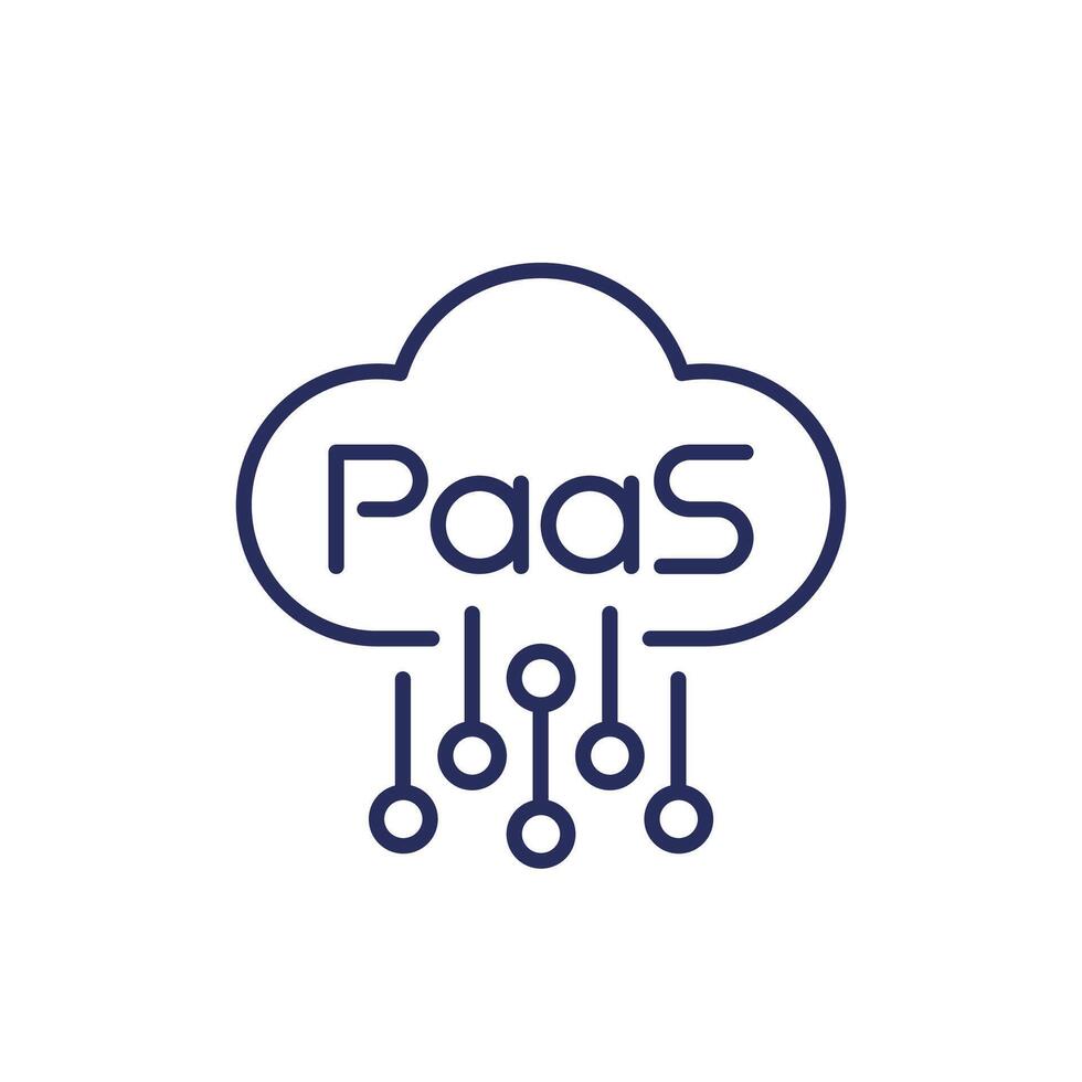 Paas icon, Platform as a Service line vector