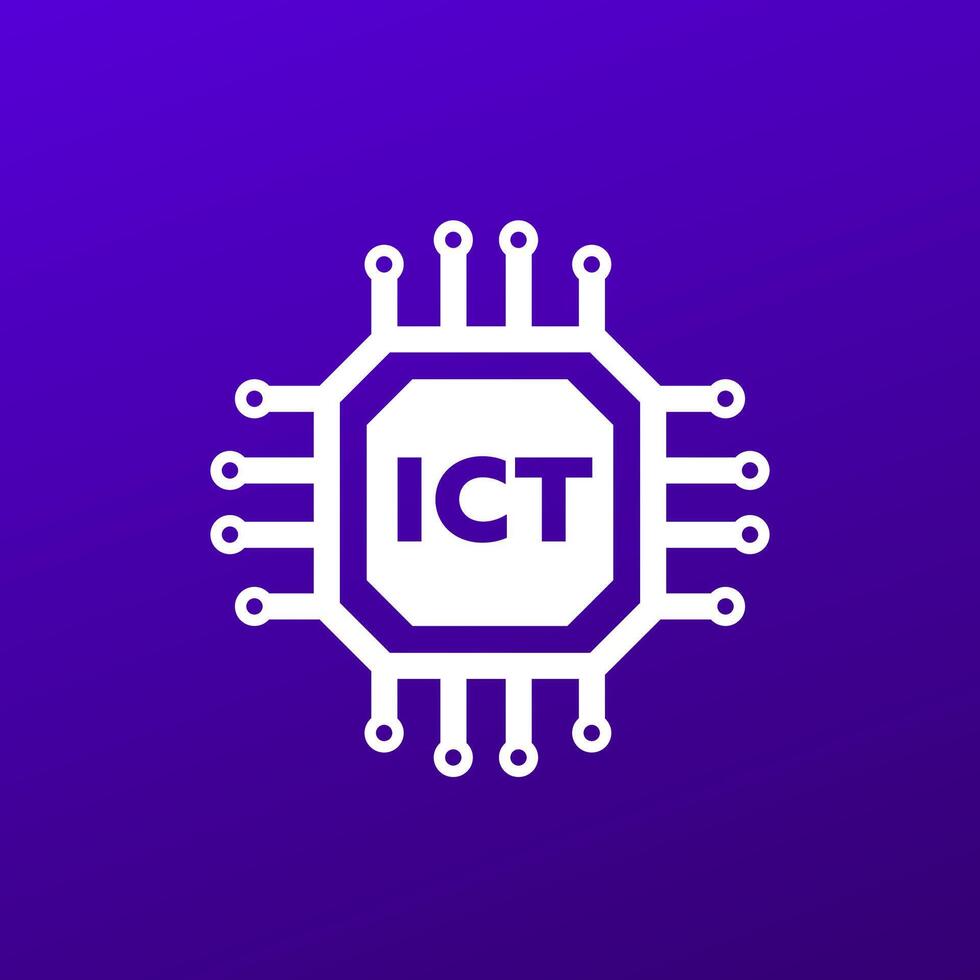 ICT icon for web vector
