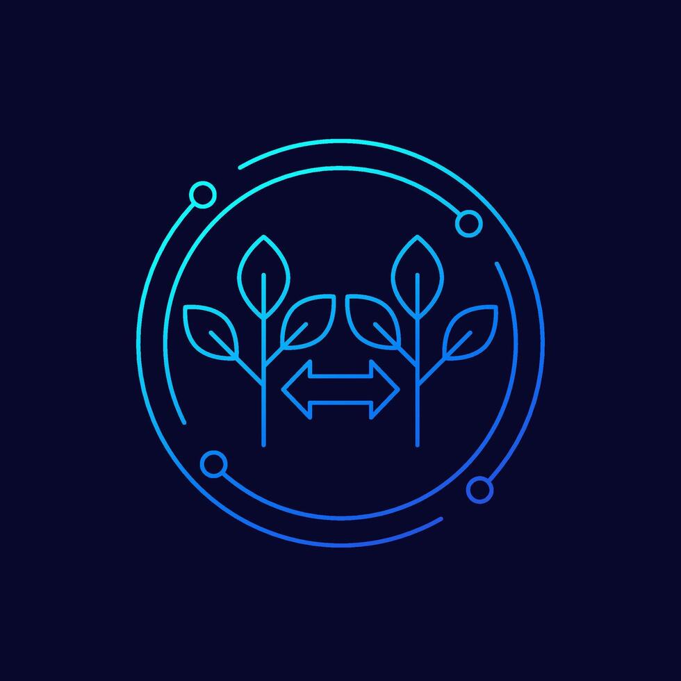 Plant density icon, linear design vector