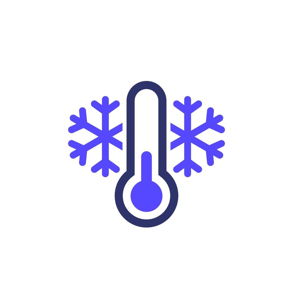 Cold temperature icon with a thermometer vector