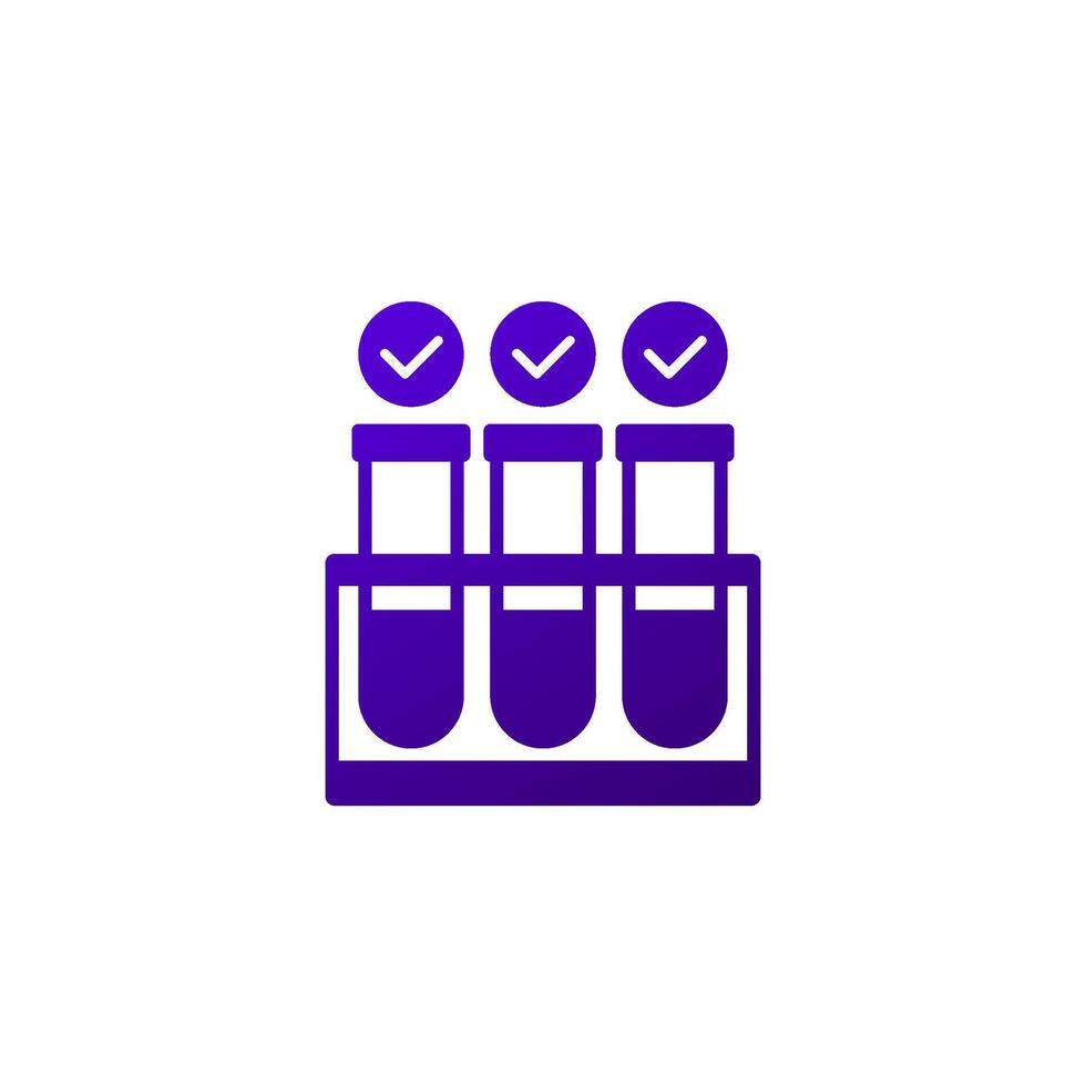 lab test icon with test tubes vector