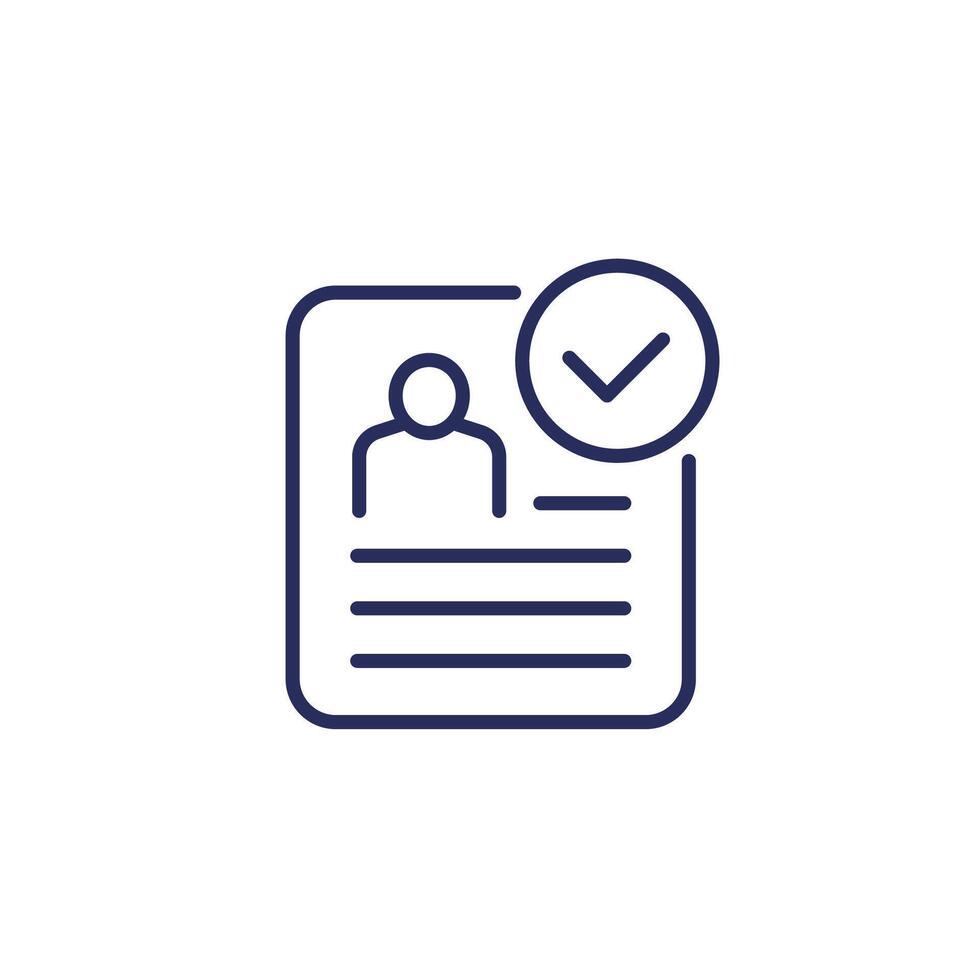 personal data check line icon vector