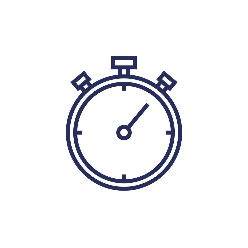 stop watch line icon on white vector