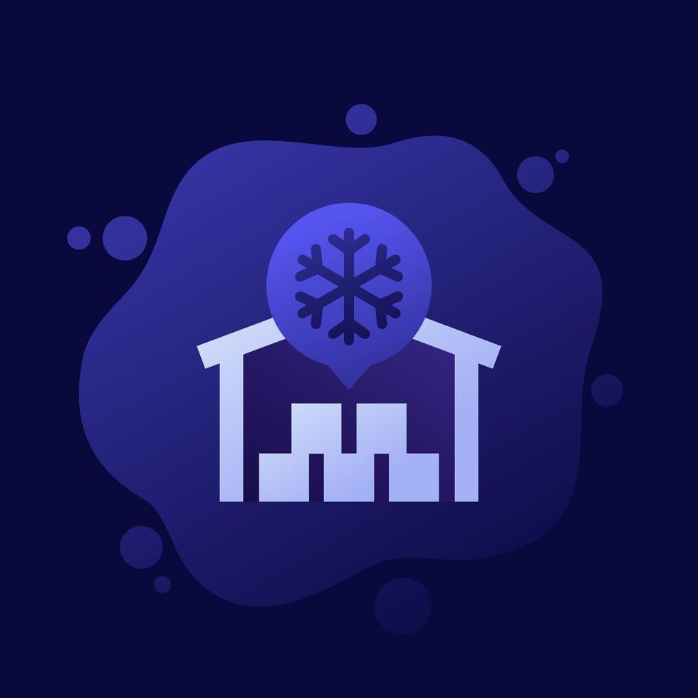 cold storage icon with a warehouse, design vector