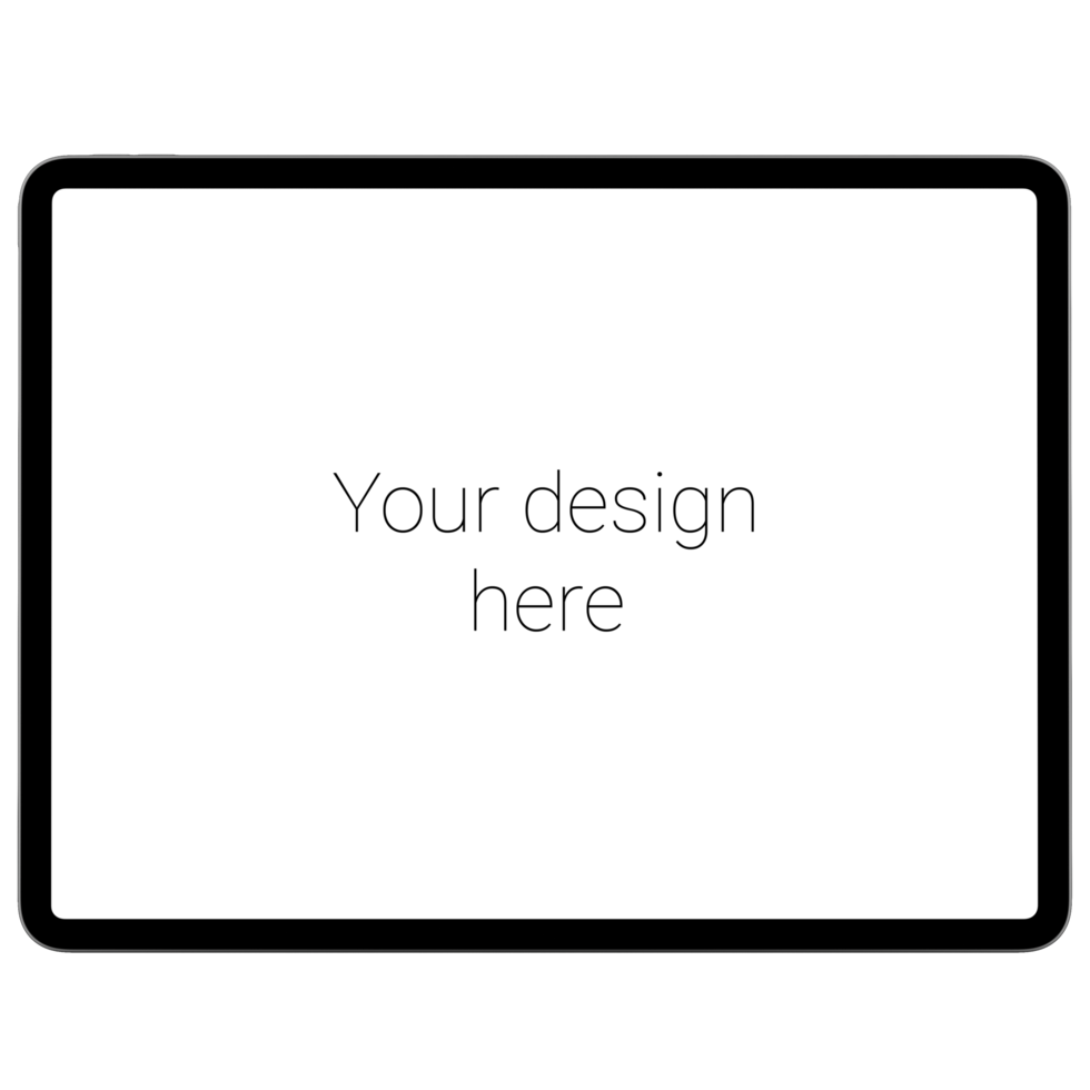 Mockup of white tablet without background psd