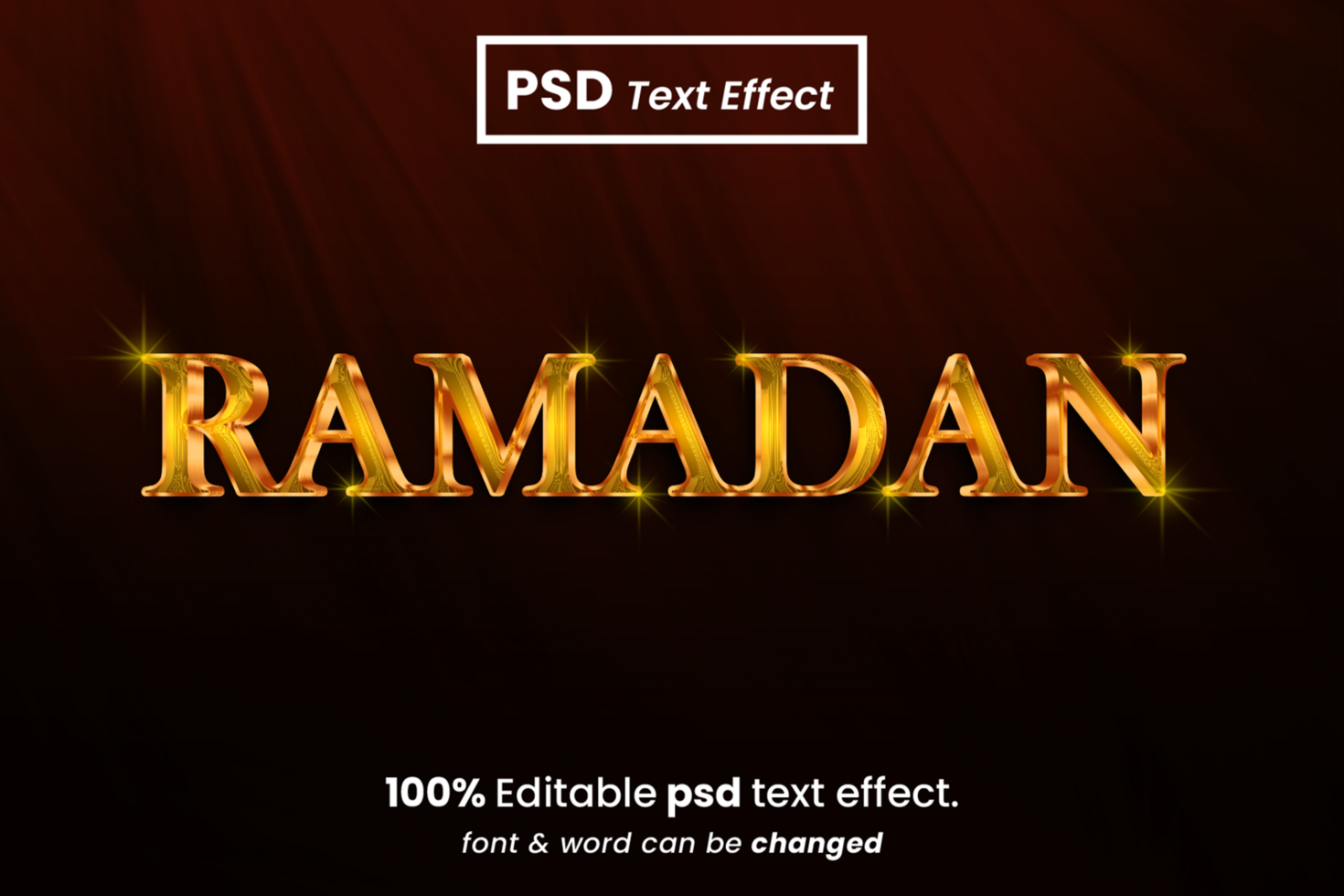Ramadan Kareem 3D Editable Text Effect psd