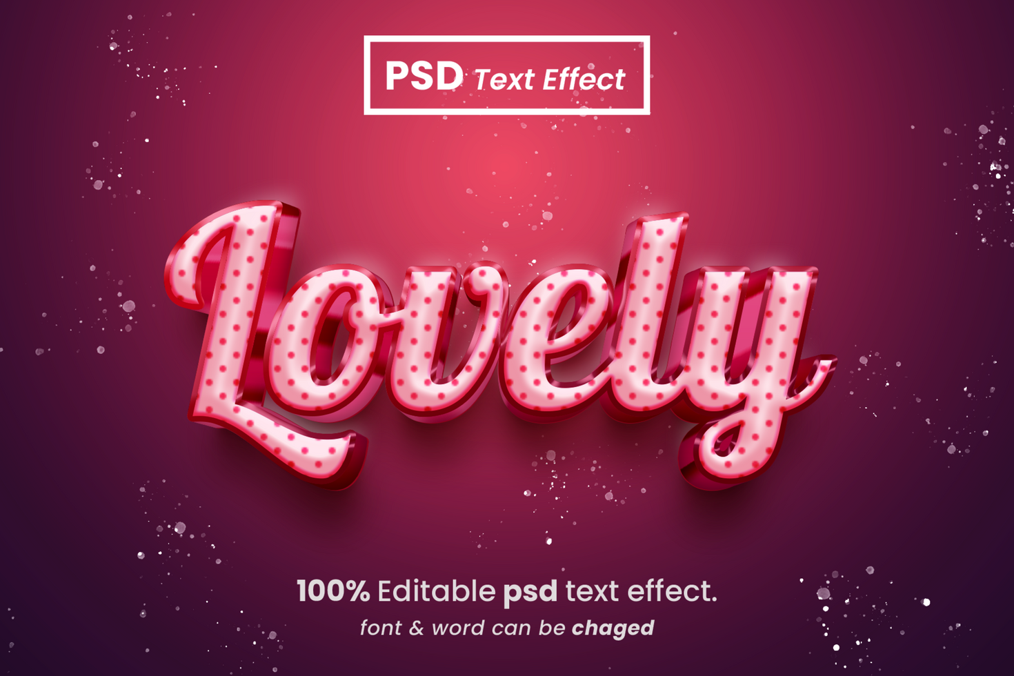 Lovely 3D Editable Text Effect psd