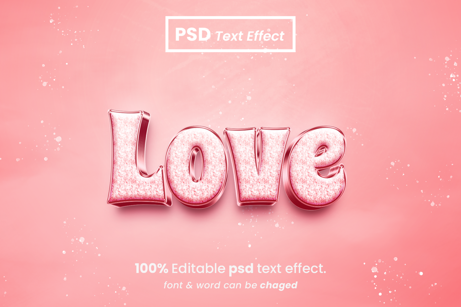 Lovely 3D Editable Text Effect psd