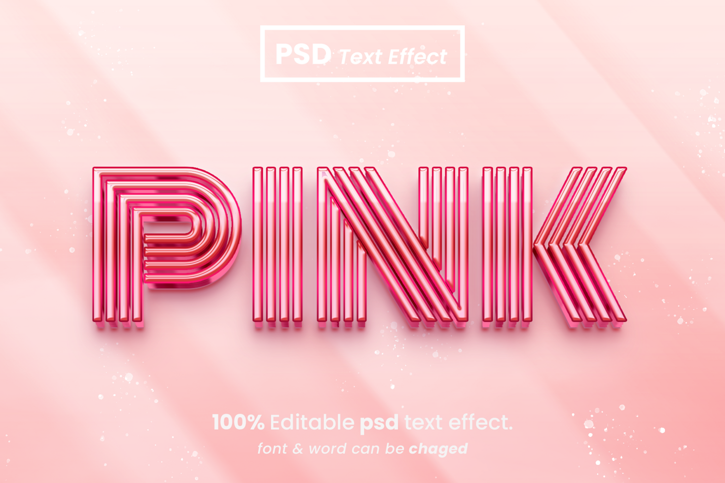 Pink 3D Editable Text Effect psd