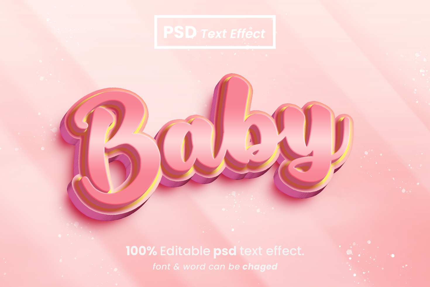 Baby 3D Editable Text Effect psd