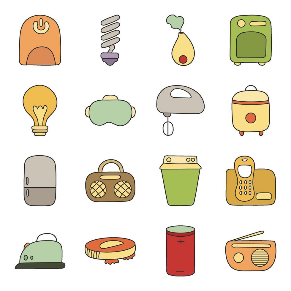 Pack of Electronics Devices Flat icon vector