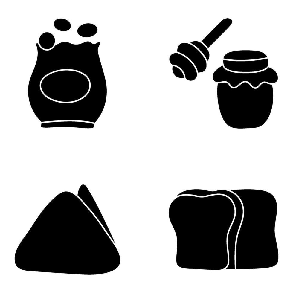 Set of Food and Diet Solid Icons vector