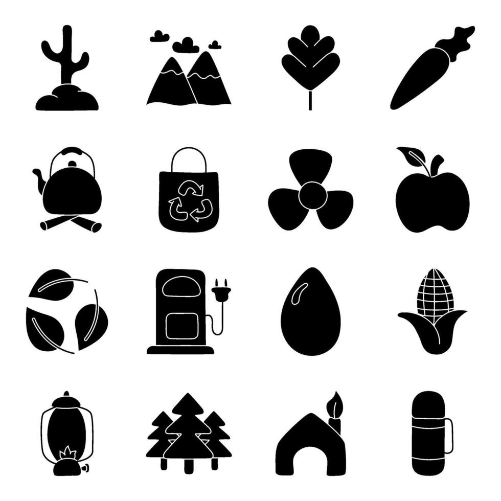 Set of Nature Linear Icons vector