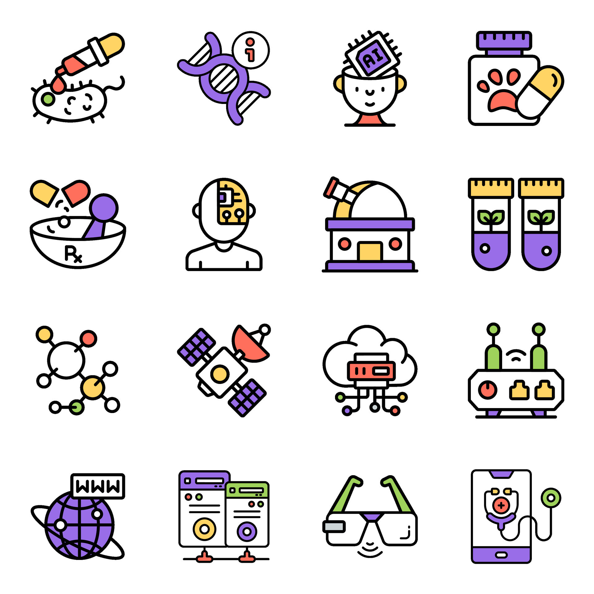 Set of Ai Flat Icons 46372940 Vector Art at Vecteezy