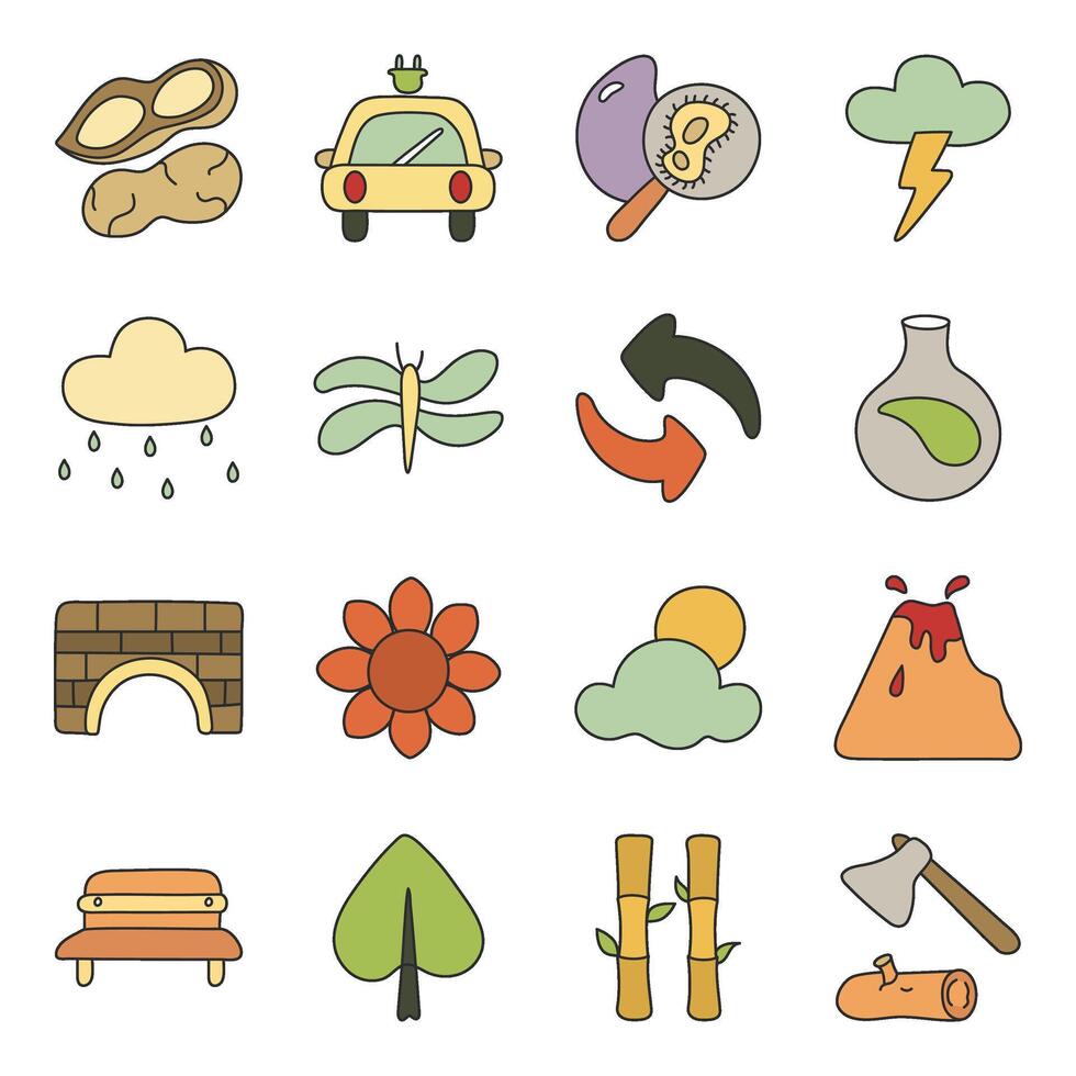 Set of Ecology Linear Icons vector