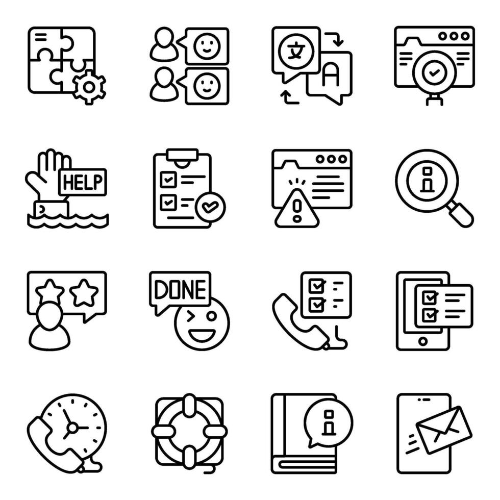 Pack of Customer Services And Feedback linear icon vector