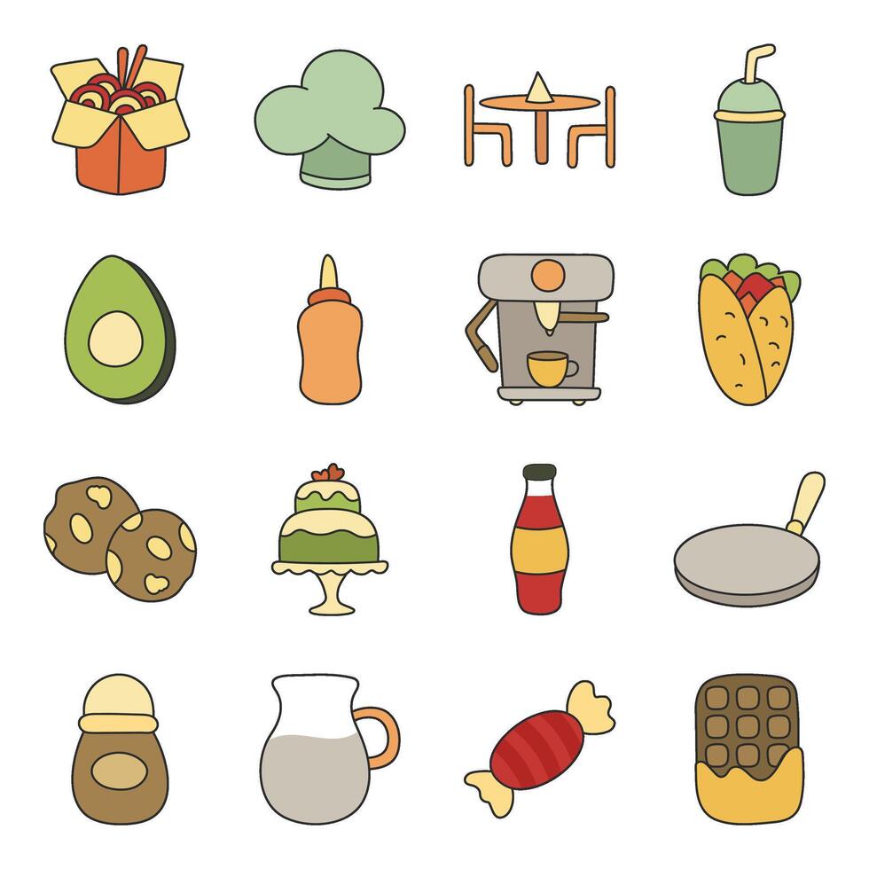 Set of Eatable Flat Icons vector