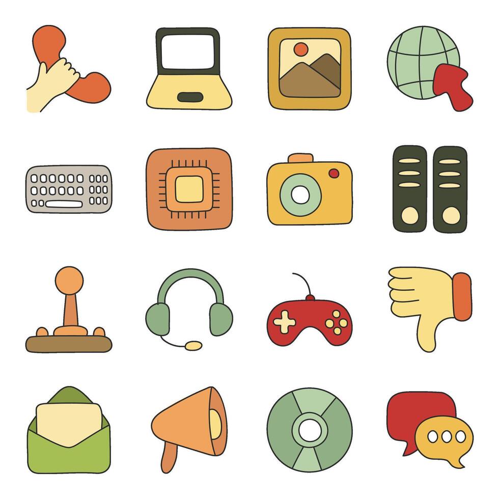 Set of Devices Flat Icons vector