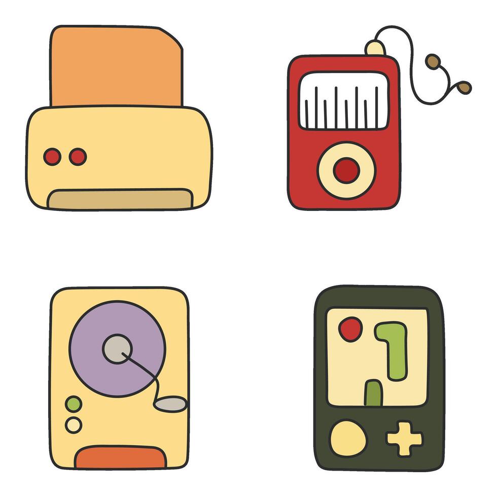 Set of Network and Technology Flat Icons vector