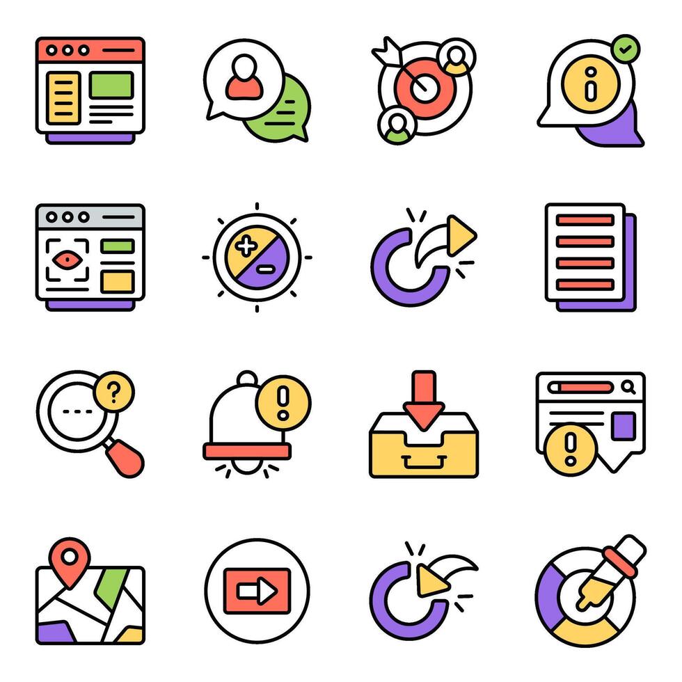 Set of User Interface Flat Icons vector