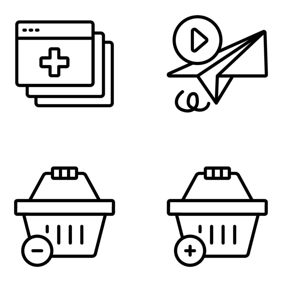Set of Equipment Linear Icons vector