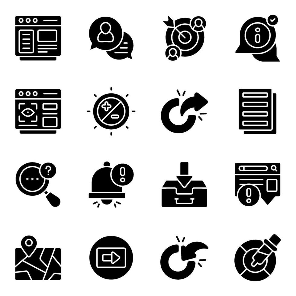 Set of User Interface Solid Icons vector