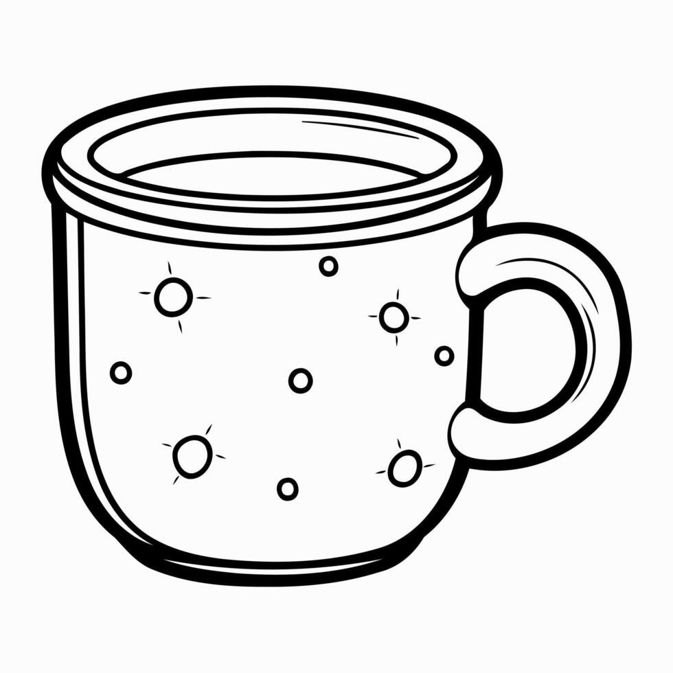 Clean line cup icon for coloring. vector