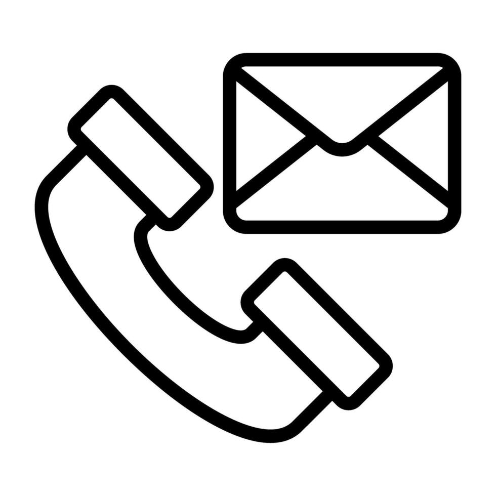 A linear design icon of call message vector