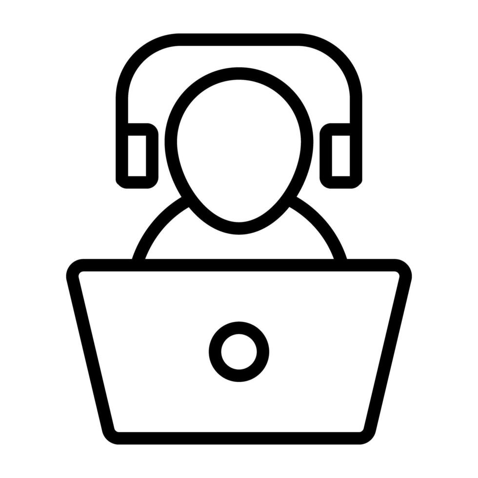 A line design icon of help desk vector