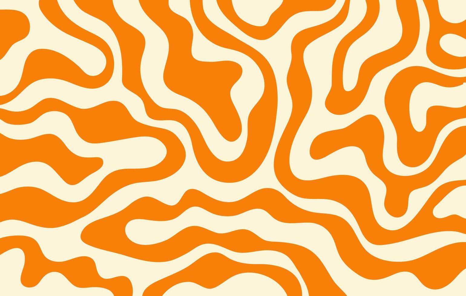 Abstract horizontal background with colorful waves. Trendy illustration in style retro 60s, 70s. Orange and beige colors vector